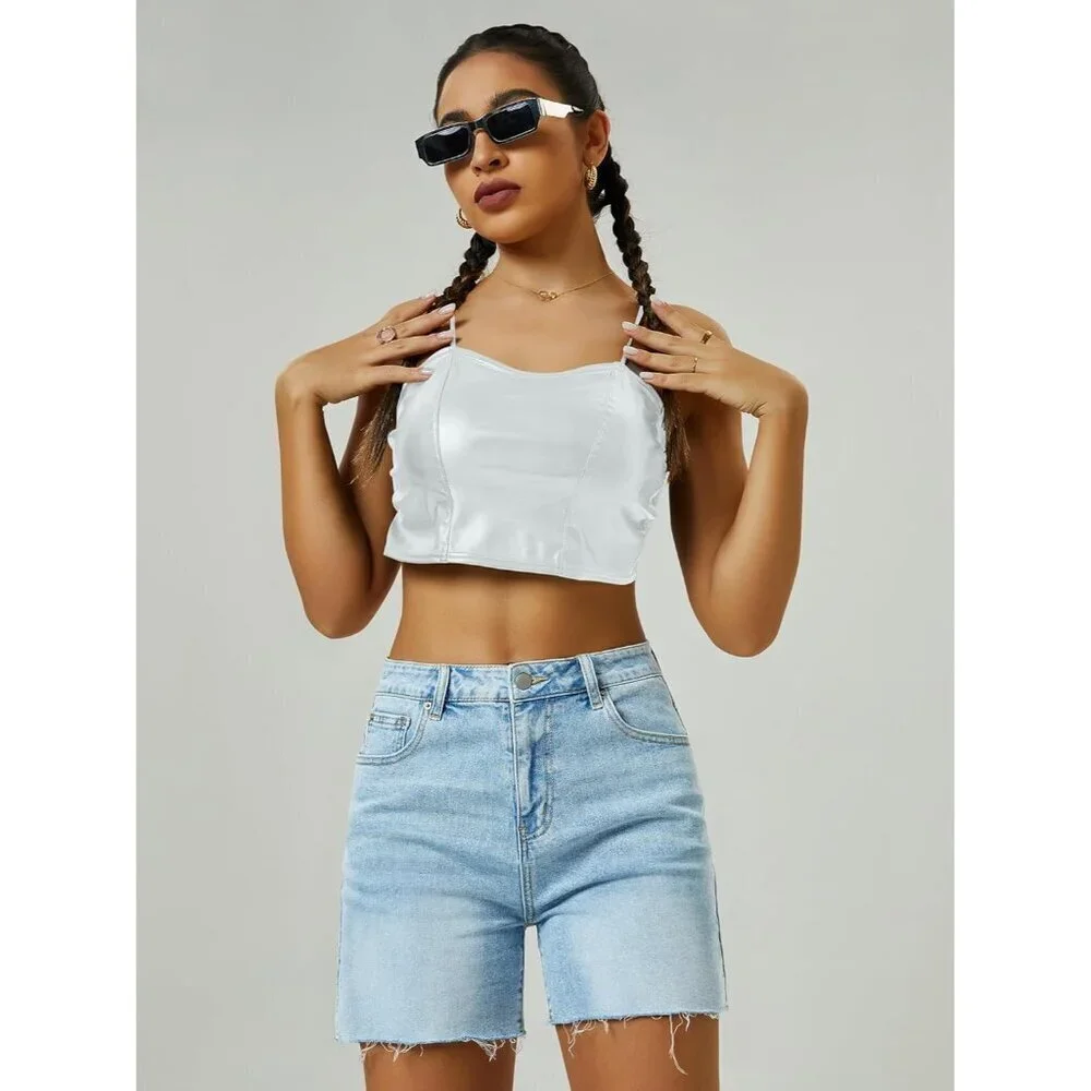 Womens High Waist Jean Shorts Microelastic Long Denim Casual Summer